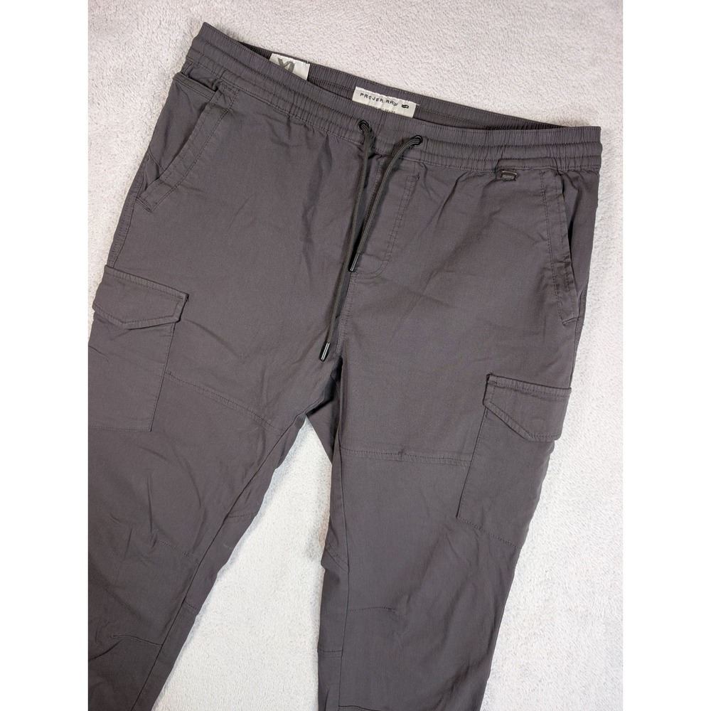 Projek Raw Mens XL Charcoal Gray Cargo Jogger Pants Tapered Stretch